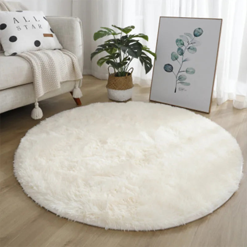 Super Soft Fluffy Round Rug Plush Carpet for Living Room Decor Cozy Bedroom Nursery Kids Room Home Floor Mat Decorative