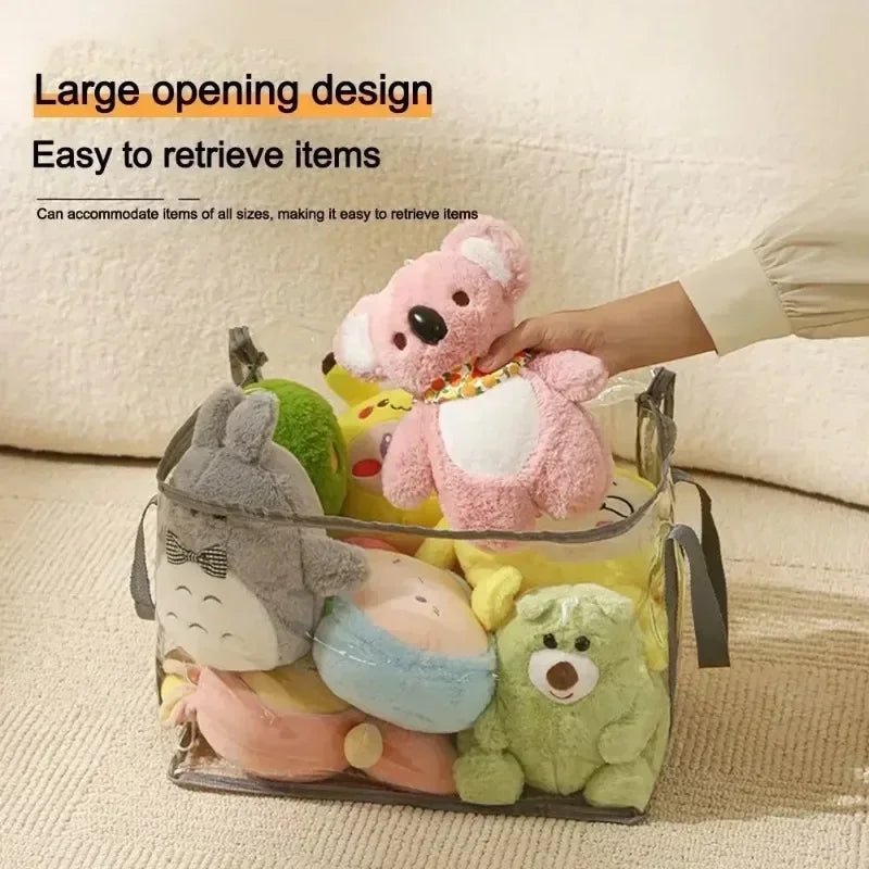 1/3/5PCS Transparent Toy Storage Box Large Capacity Waterproof Dustproof Folding Organizer Bag for Home Closet Bedroom Supplies