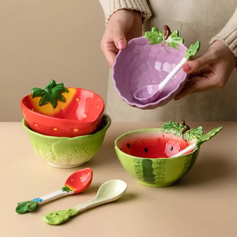 300ml Cute Strawberry Salad & Noodle Bowl