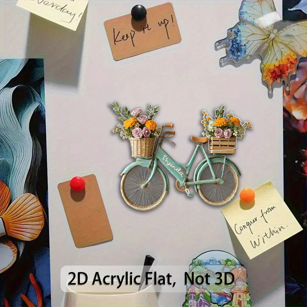 1pc 2D Flat Bike-Shaped Fridge Magnet, Suitable for Refrigerators, Dishwashers & Freezers, Fun Kitchen Decoration