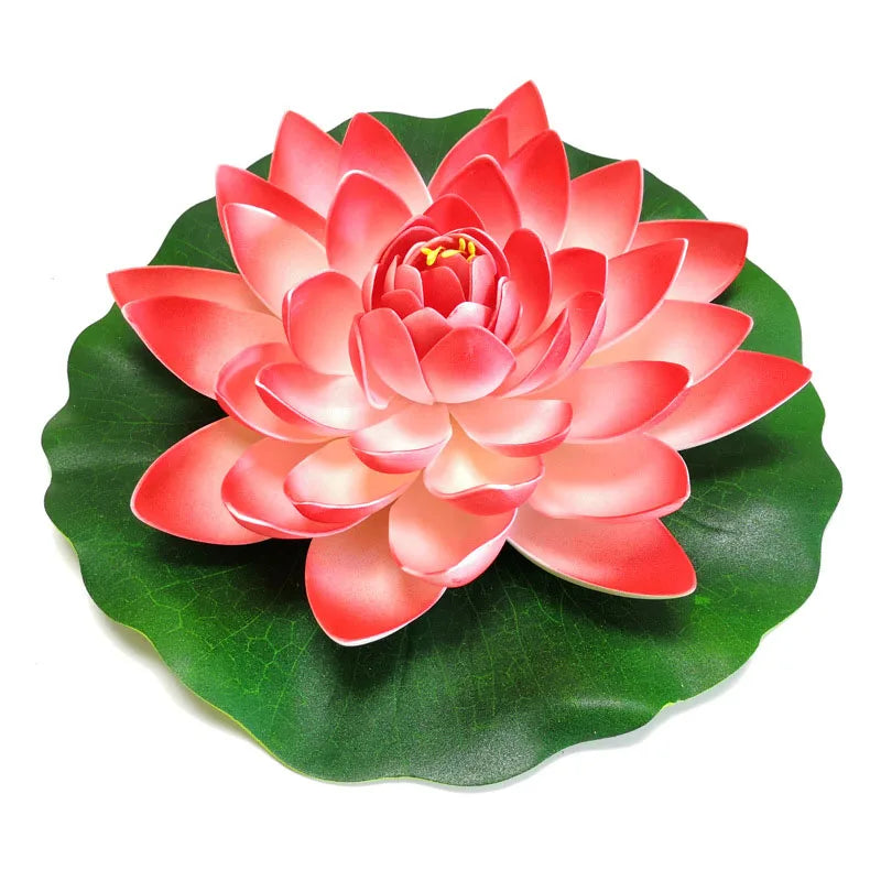 10/17/28/40/60cm Lotus Artificial Flower Floating Fake Lotus Plant Lifelike Water Lily Micro Landscape for Pond Garden Decor