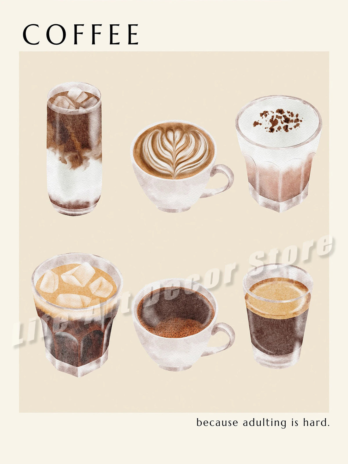 Modern Cappuccino Cup Inspiring Coffee Quotes Print Posters Canvas Painting Wall Art Picture for Office Kitchen Cafe Home Decor