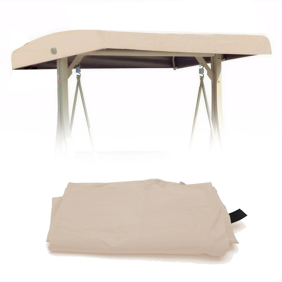 Oxford Cloth Garden Swing Canopy Replacement For 3 Seater Swing Seats Outdoor Patio 191x120x20CM