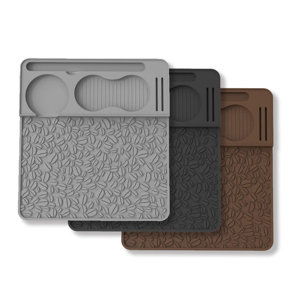 VIKAMA Silicone Coffee Mat Non-Slip Espresso Tamping Station Pad for Home Barista Tool Organizer, Heat Resistant & Waterproof