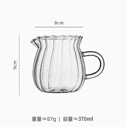 Striped Simplicity Handwork Small Milk Pot Heat-resistant Glass Exquisite Milk Cup Tea Dispenser Milk Pot Espresso Measuring Cup