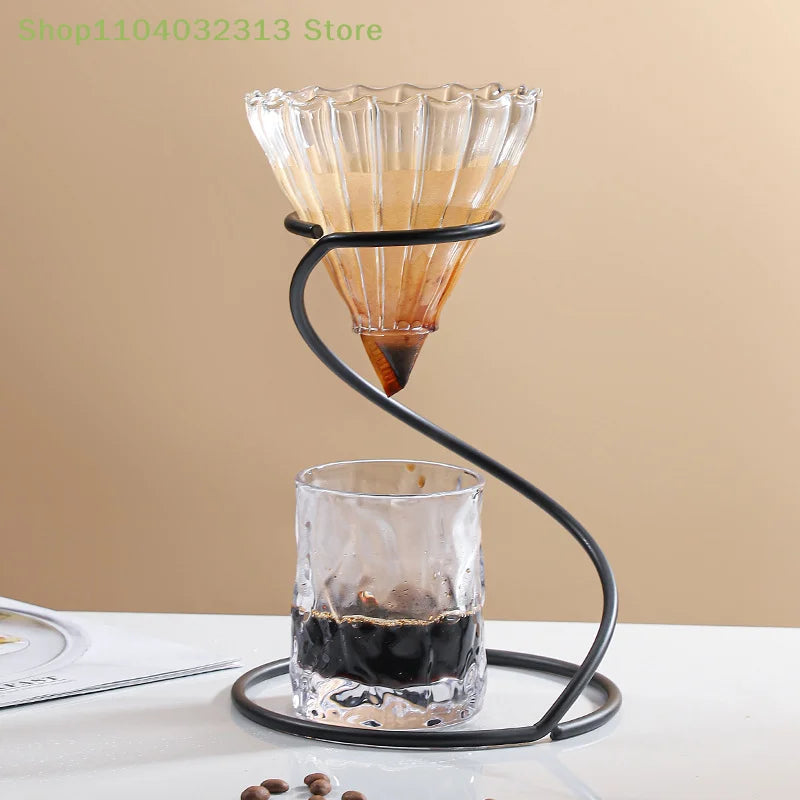 petitePour Over Coffee Rack Coffee Maker Drip Filter Cup Rack Stand Brewer Holder Hand Drip Bracket Pour Over Dripper Maker Drip