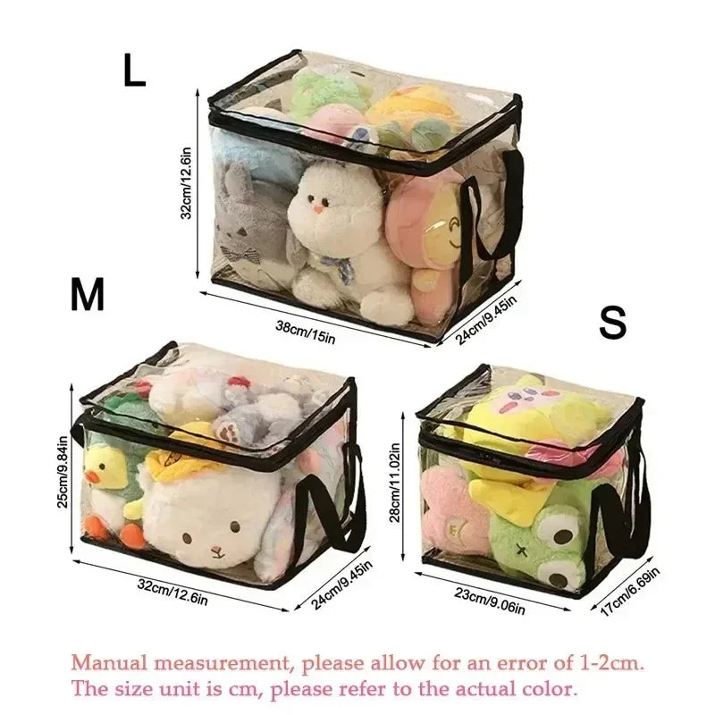 1/3/5PCS Transparent Toy Storage Box Large Capacity Waterproof Dustproof Folding Organizer Bag for Home Closet Bedroom Supplies