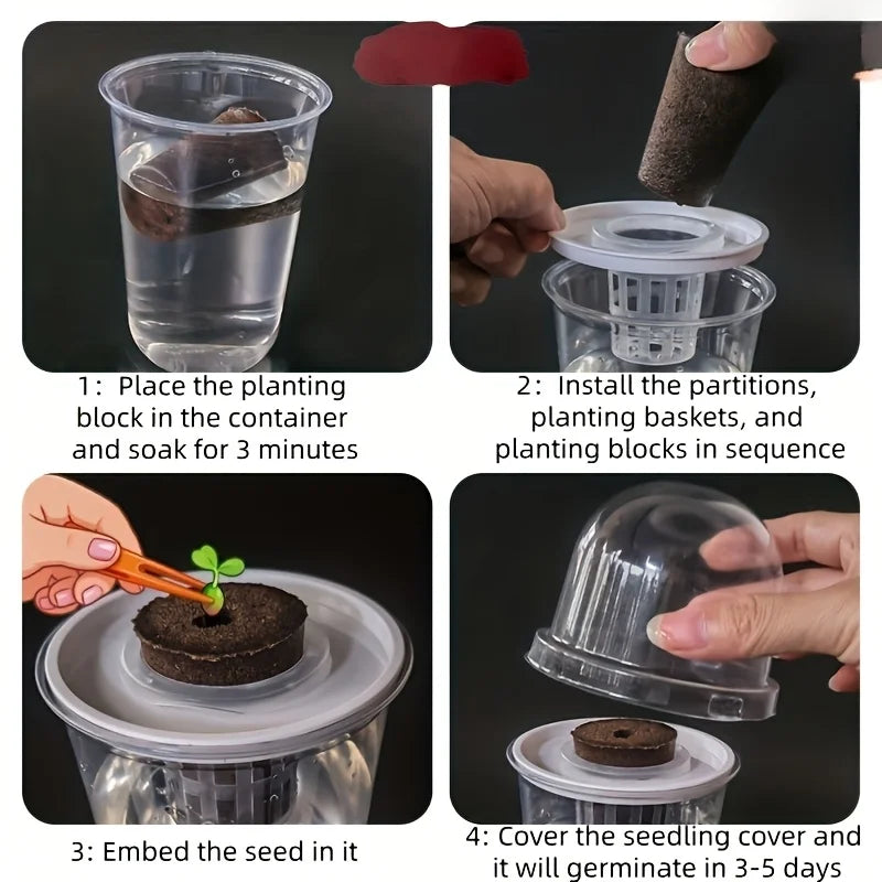 1-5pc Visible Clear Plants Germination Cup Hydroponic Seed Planter Pots Reusable Durable Seed Starter Tray Plastic View Cups