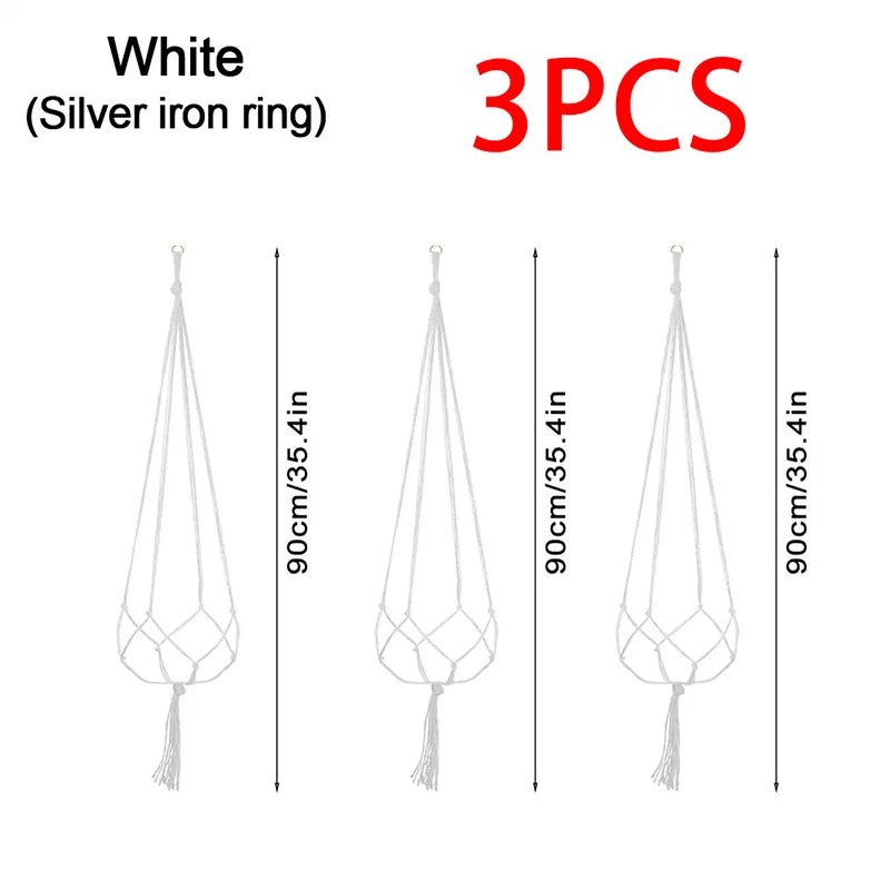 Hanging Plant Pot Hanging Basket Vases with Hook Creative Macrame Suspension Plant Planters for Hanging Flower Pot Net