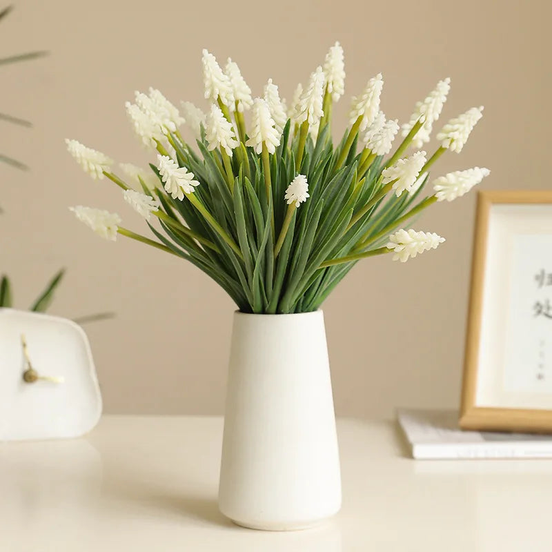 28CM Artificial Grape Hyacinth Bouquet – 5PCS Fake Flowers for Wedding & Home Décor