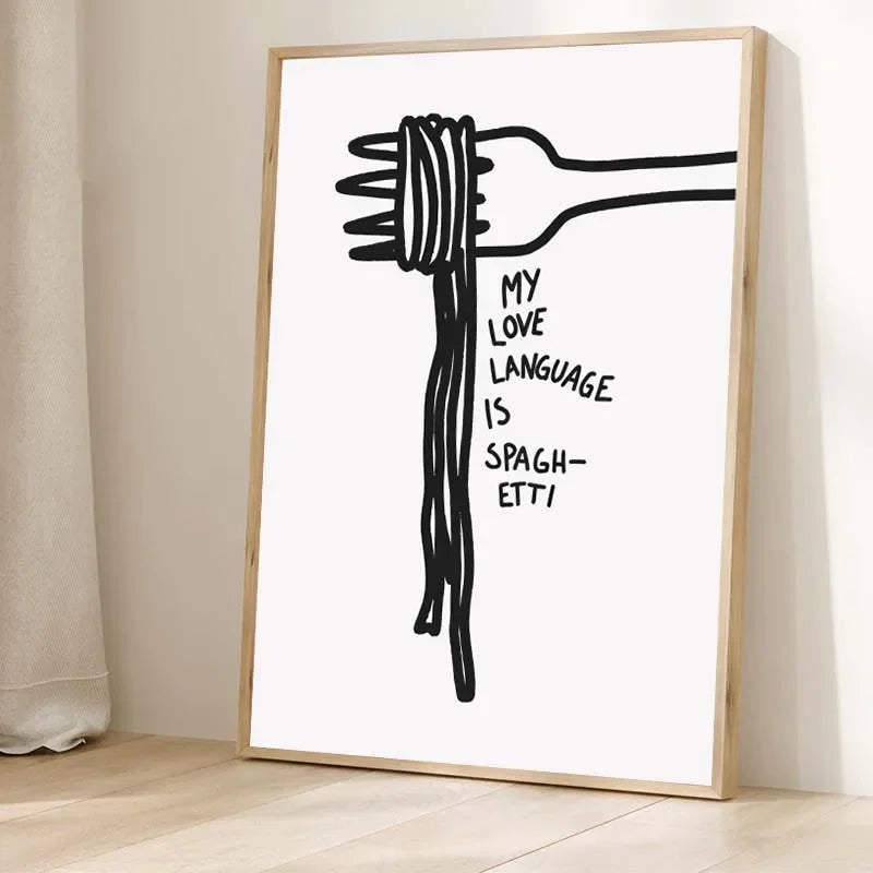 Retro Food Poster Canvas Printing Chef Cafe Morning Breakfast Pasta Coffee Club Kitchen Wall Art Pictures Home Decor Art Poster