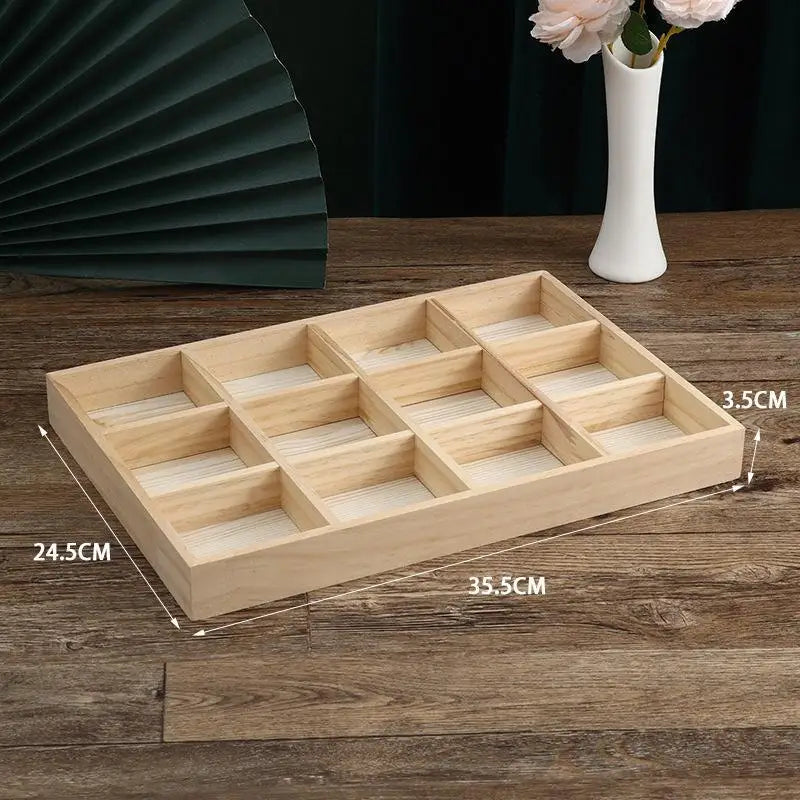 1Pcs Wooden Stackable Exquisite Jewelry Display Holder Portable Organizer Stand For Ring Earrings Necklace Trinkets Storage Case