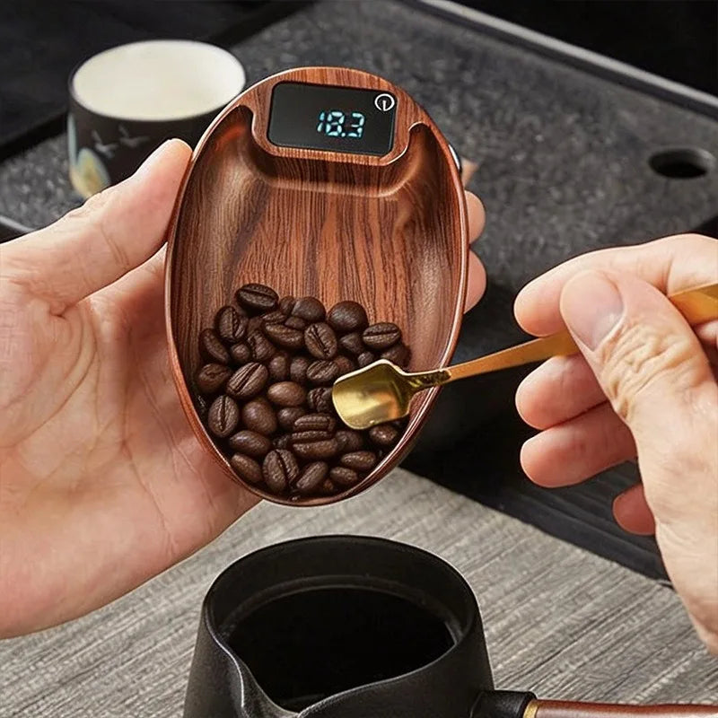 JUSTINLAU Digital Coffee Scale 0.1g Precision Espresso Brewing Weighing Scale with Bean Plate Portable for Kitchen Cafe Outdoor