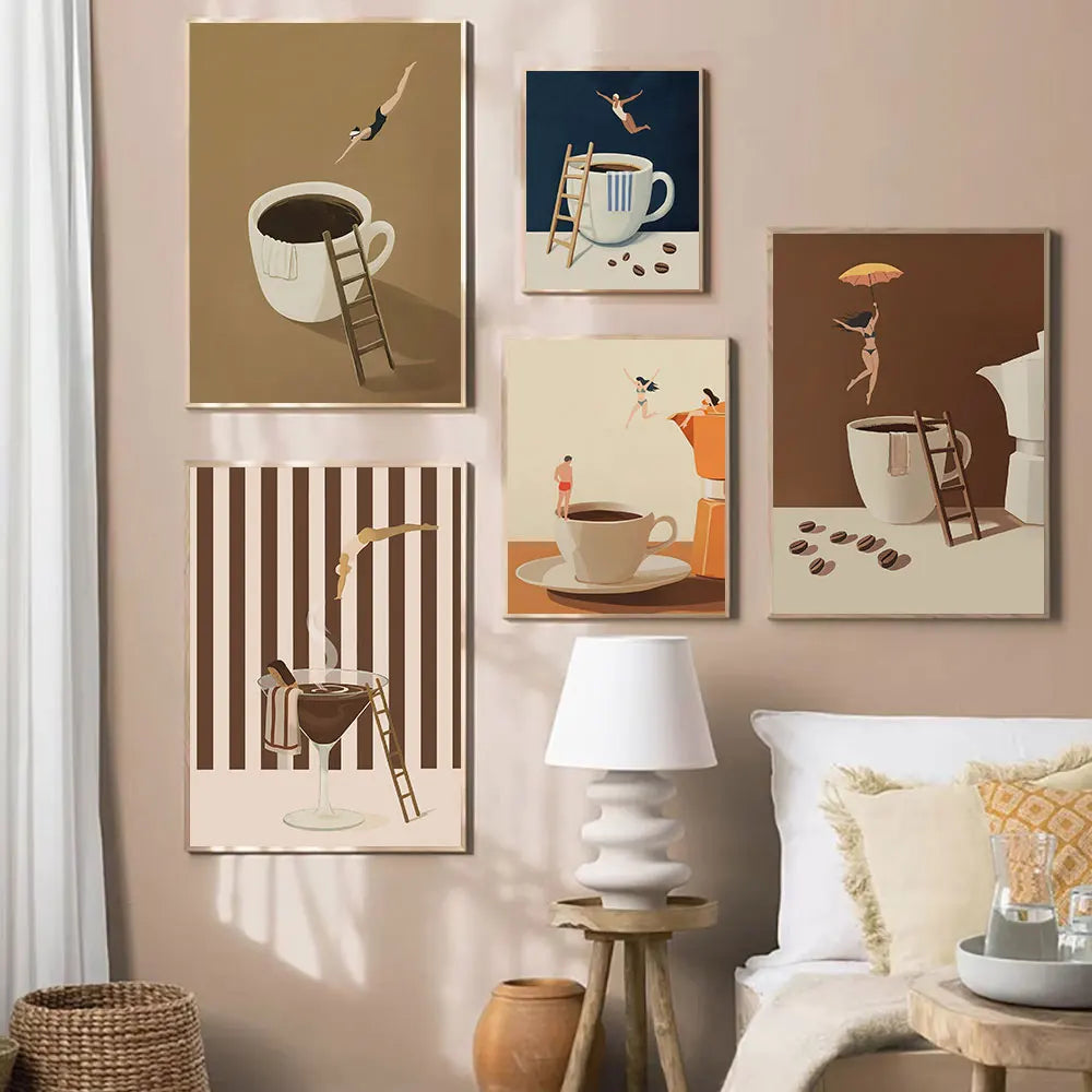 Good Morning Coffee Wall Art Posters for Modern Living Room Home Decor Lovers Gifts Diver Canvas Prints Kitchen