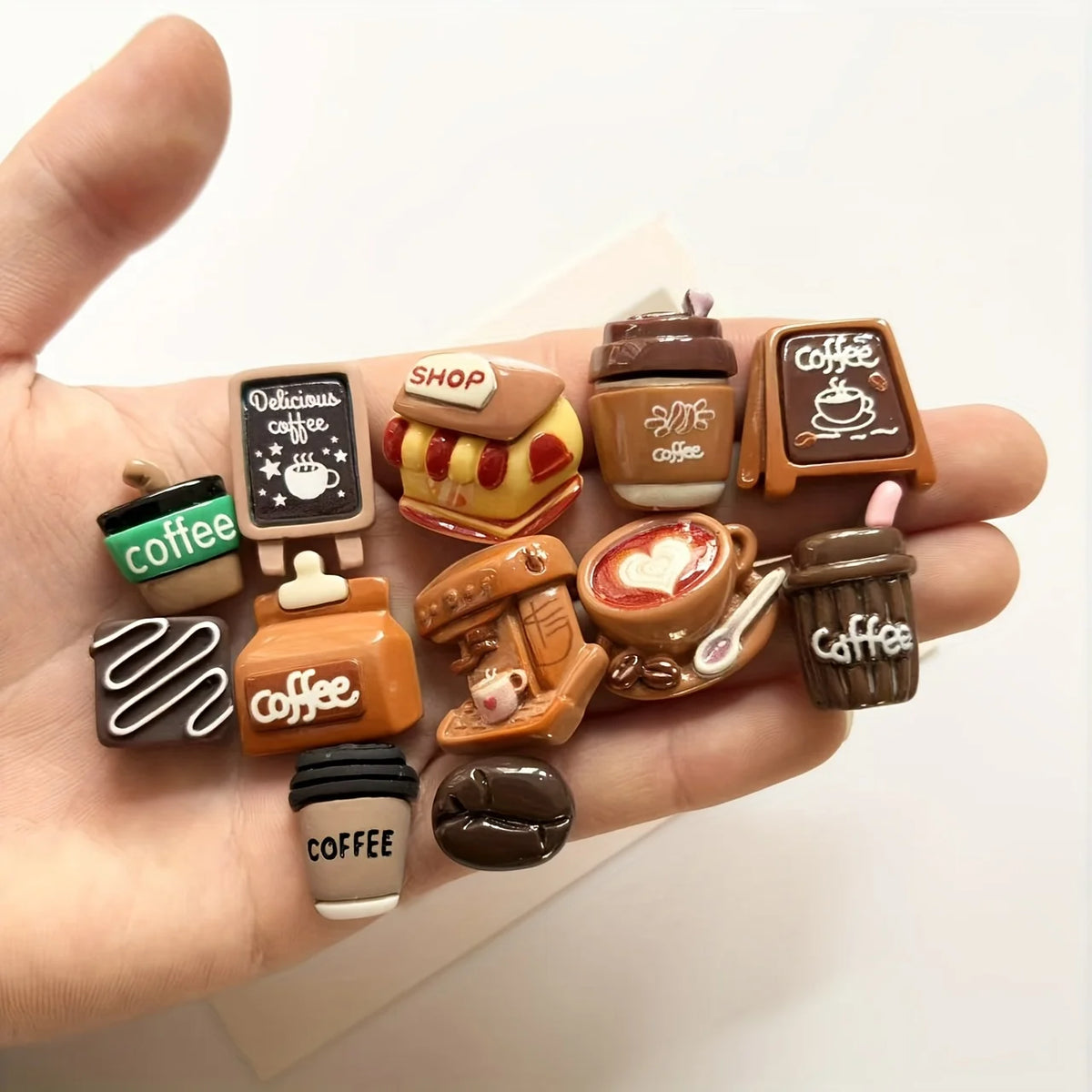 12Pcs Mini Coffee Creative Refrigerator Stickers Message Board Fixed Magnet Home Decor