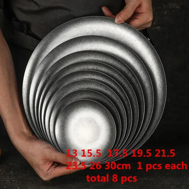 304 Stainless Steel Vintage Dessert Plate