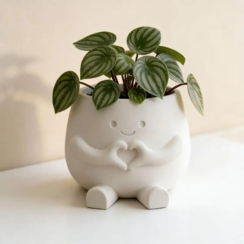 Unique Sitting Chair Face Flower Vase Cute Resin Head Planter Durable Succulent Pots Home Yard Desktop Garden Decoration