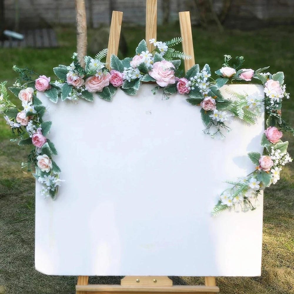 175cm Artificial Rose Flower Vine – Peony & Daisy Floral Garland for Wedding Décor