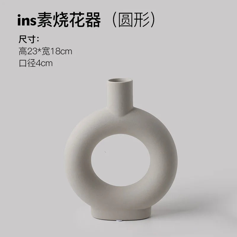Wabi-Sabi Ceramic Vase – Modern Decorative Flower Vase for Home Décor