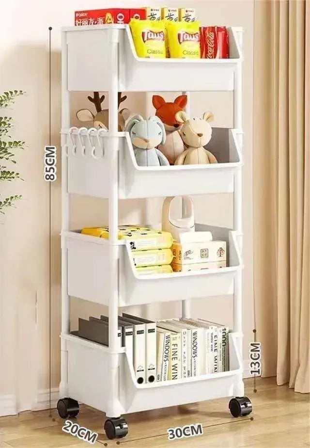 Versatile Rolling Storage Cart with Wheels Perfect Bathroom Kitchen Office Ideal Groceries Snacks Toys Books Toiletries