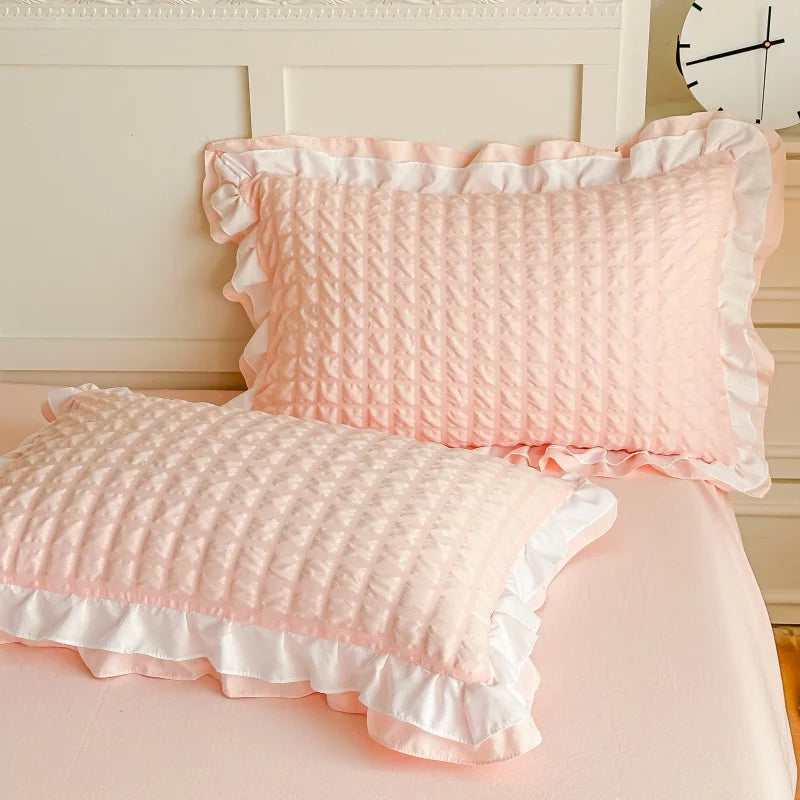3 Piece seersucker duvet cover Set , comfortable Bedding Set Bedspread for All Season