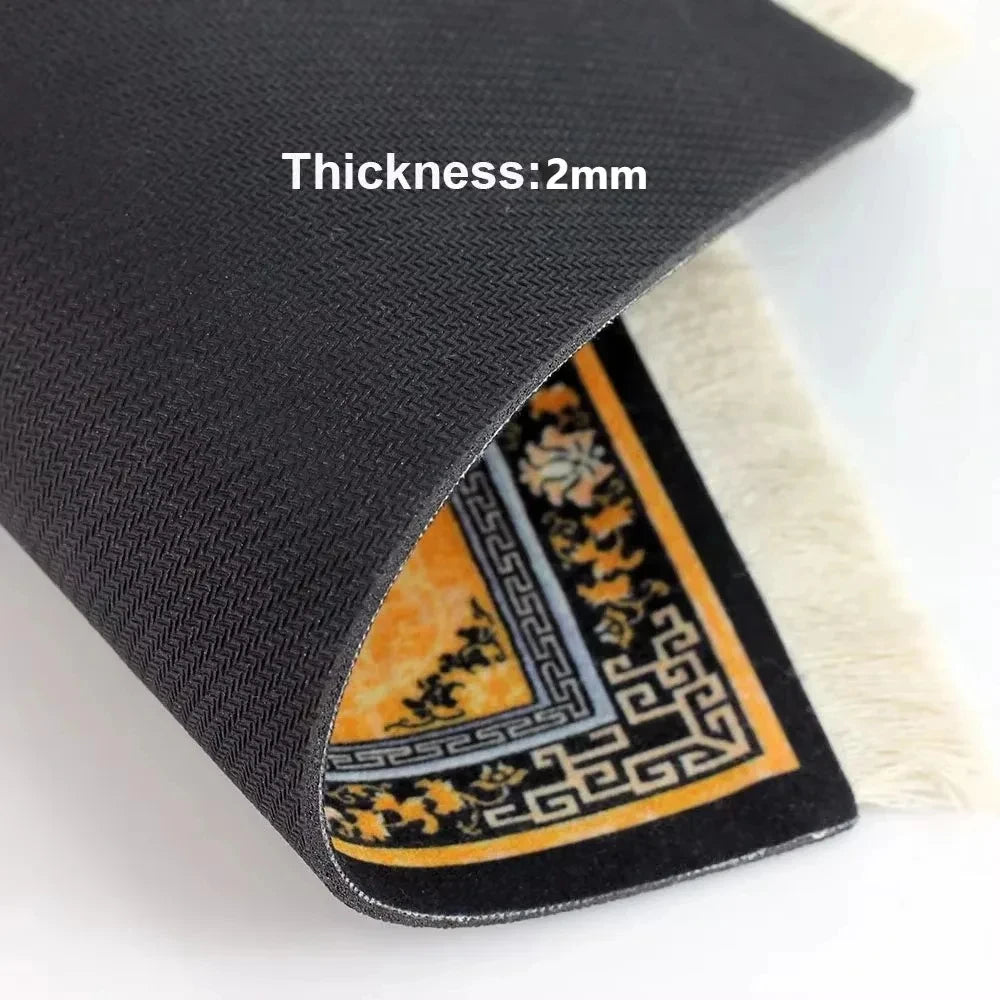 Woven Flower Persian Carpet Small Coaster Retro Style Rubber Non‑Slip Mouse Pad Desk Mat Cheap Wholesale Merchants Computer Mats
