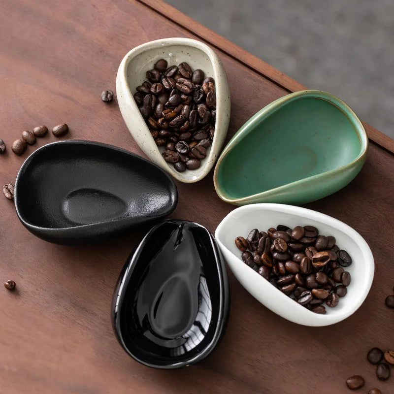 Coffee Beans Dosing Cup Trays Pottery Tea Separator Vessel Ceramic Measure Ware Espresso Bean Scoop Shovel Coffee Accessories 
