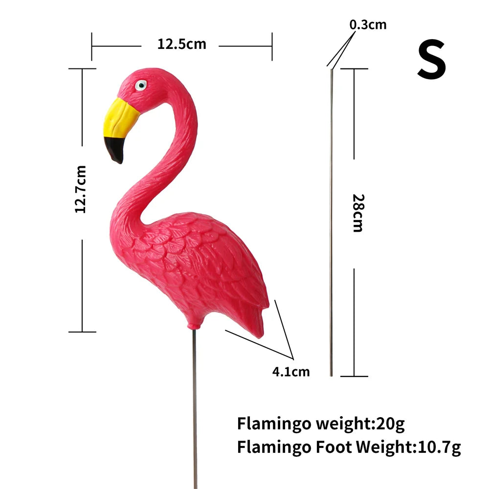 Mini Pink Red Small Plastic Flamingo Yard Decoration Bird Lawn Garden Stake Statue Figurines Ornament Flowerpot Planter