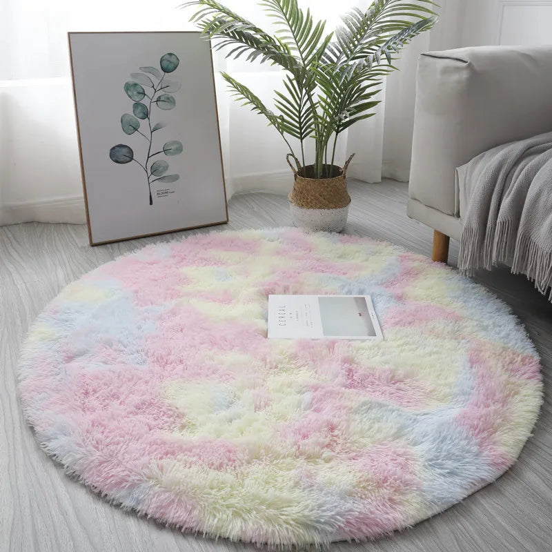 Super Soft Fluffy Round Rug Plush Carpet for Living Room Decor Cozy Bedroom Nursery Kids Room Home Floor Mat Decorative