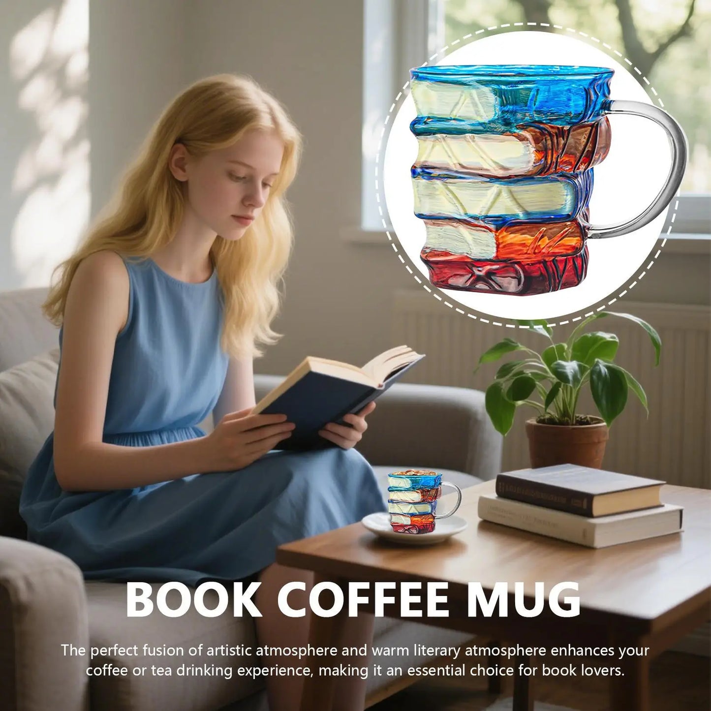 3D Book-Shaped Glass Coffee Mug 📖☕