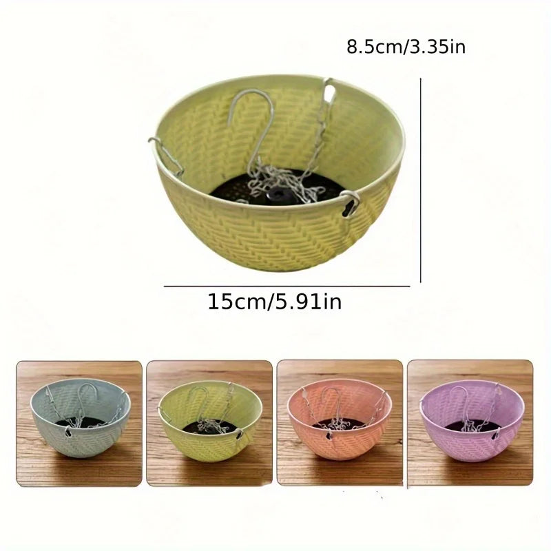Space-Saving Hanging Flower Pots 2PCS, Easy Mount Railing Hanging Planters, Durable Plant Pots for Balcony, Garden, Indoor Green