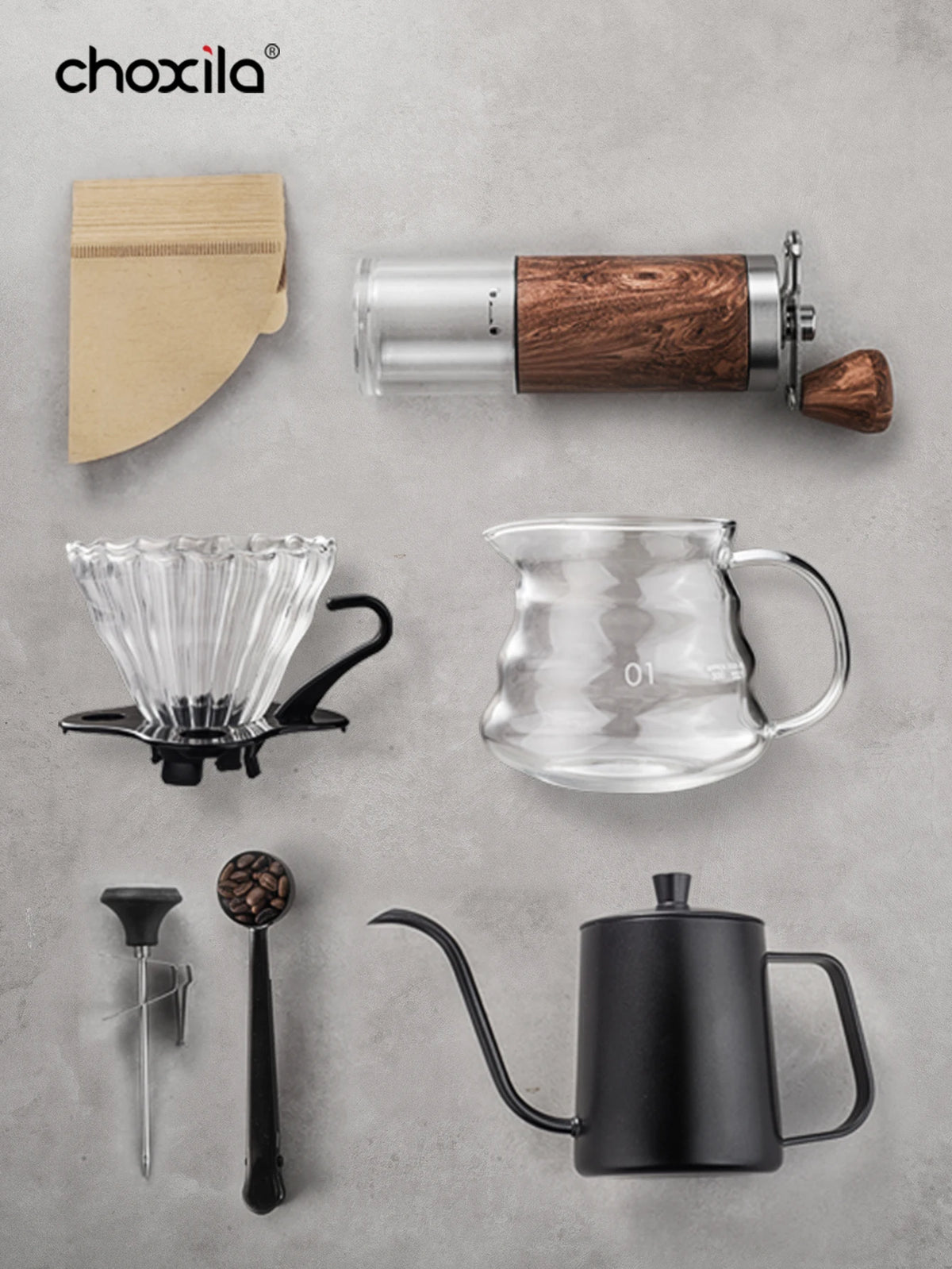 1 set Pour Over Coffee Maker Set, Coffee Starter Kit, Portable Coffee Set, Travel Coffee Accessories Tools, Festival Gifts