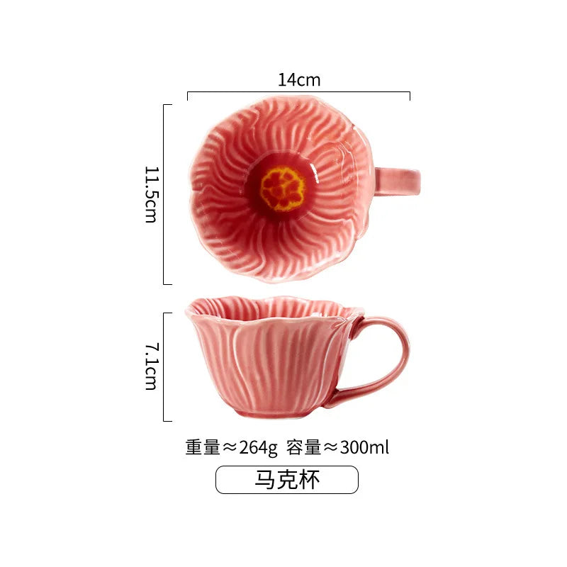 Floral Embossed Ceramic Dinnerware Set