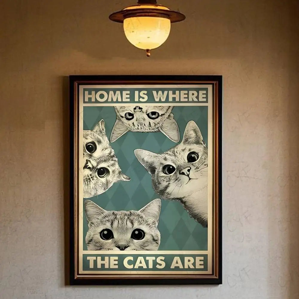Interesting Cats And Quotes Poster HD art wall waterproof home living room bedroom bar aesthetic decoration