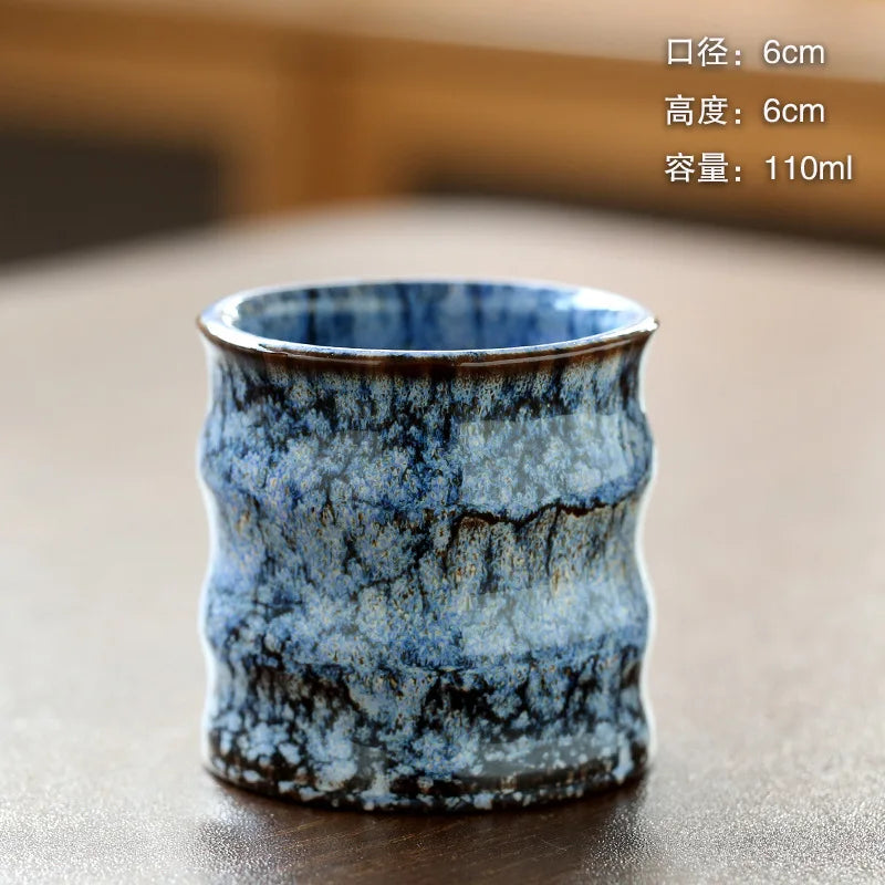 1PC Kiln Transformation Ceramic Tea Cup, Mini Tea Drink Mug, Kung Fu Teacup, Espresso Coffee Cups, Household Afternoon Teacups
