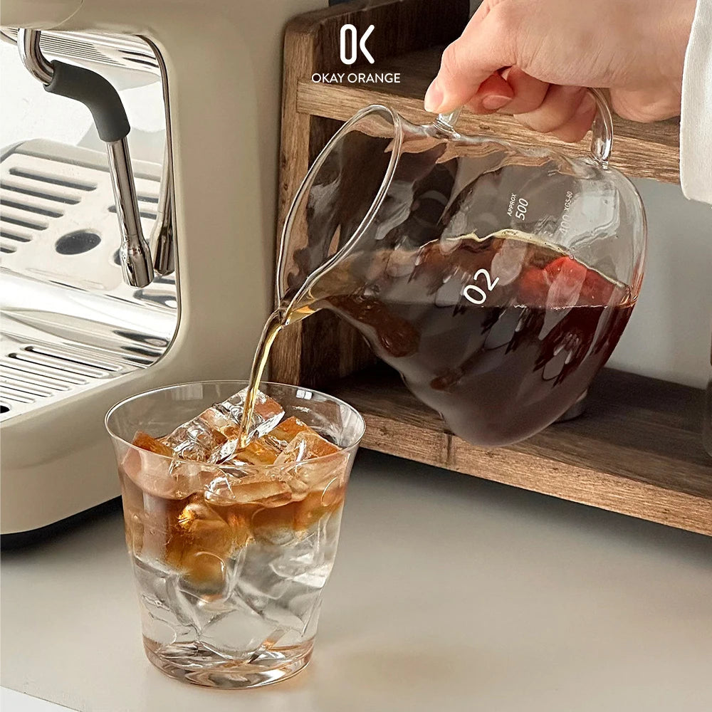 Heat Resistant Glass Coffee Server Cloud Pot V60 Espresso Coffee Maker Kettle Drip Carafe Sharing Pot 500ml 760ml 910ml