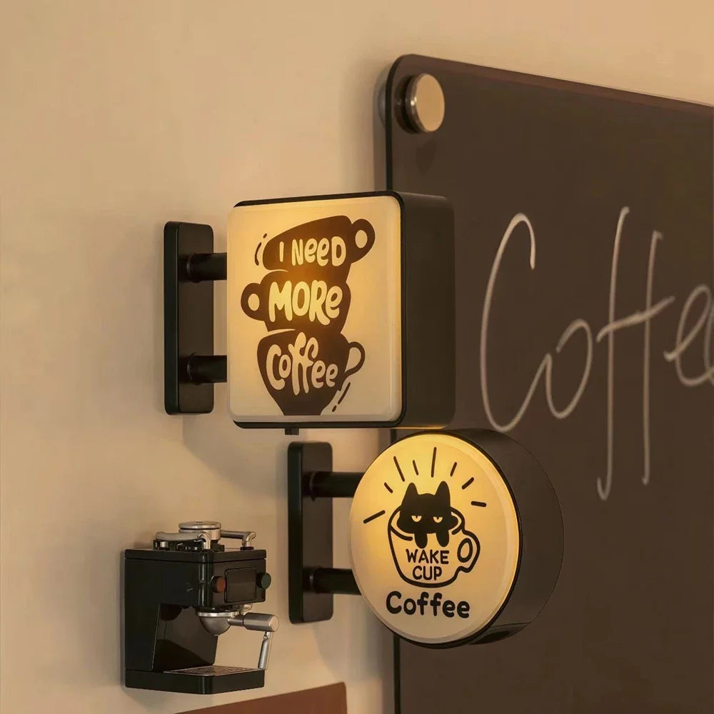 Mini Lightbox Fridge Magnet Coffee Japanese-style Creative Tourism Souvenir Magnetic Luminous Light Box Home Decoration Gift