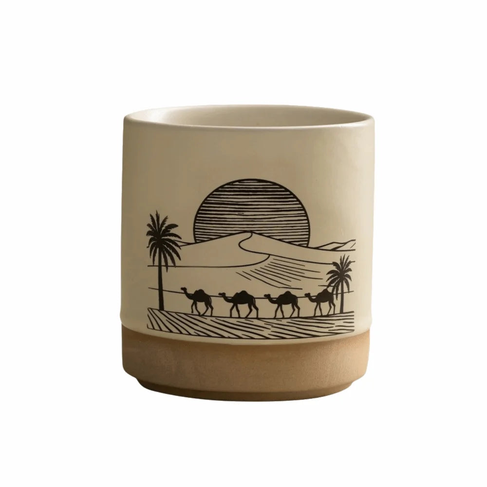 Ancient Retro Ceramic Mug Hand-painted Minimalist Ceramic Coffee Cup Unique D Handmade Chinese Ceramic Cup Daily Drinking