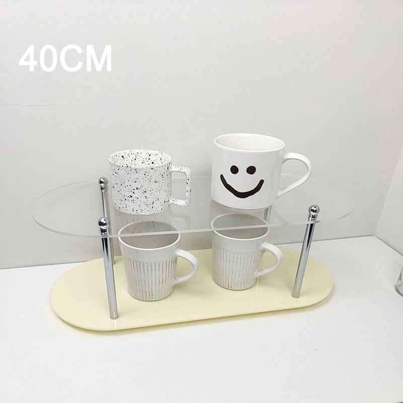 Ins Style Acrylic Storage Rack Desktop Organizer Perfume Jewelry and Cups Display Stand 3 Layers Removable Decorative Shelf