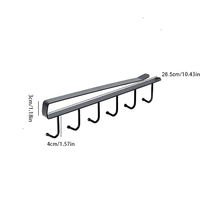 1Pc Black Kitchen Hanger Hook With No Marks Or Nails For Storing Pots Shovels Hanging Pieces Kitchen Utensils Storage Racks Hook