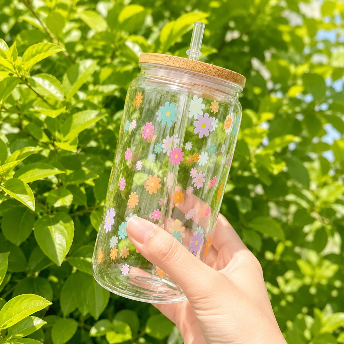 Aesthetic Flower Drinking Tumbler for Women