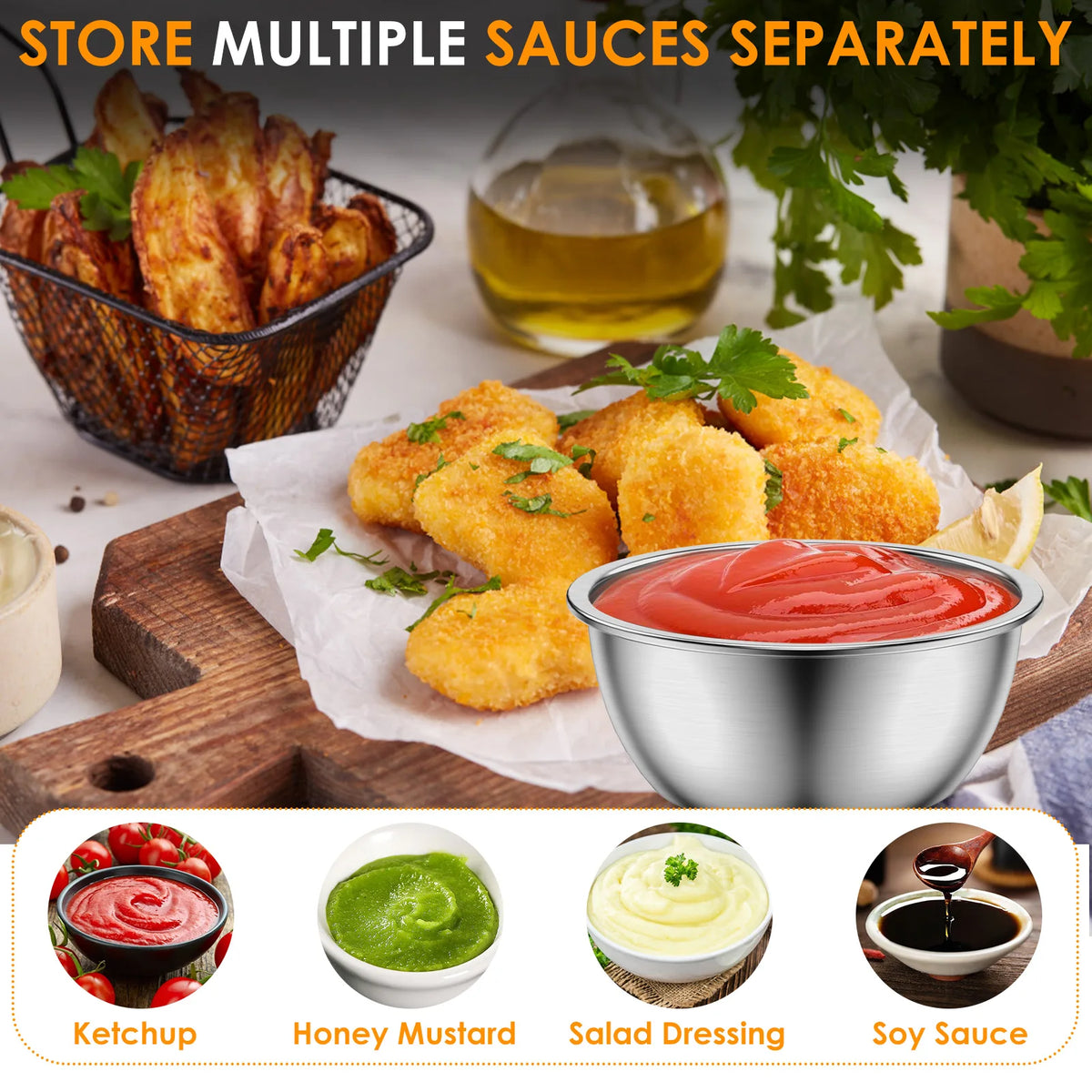 12/24/60 Pcs Sauce Dipping Bowl Stainless Steel Dipping Cups Round Sauce Dishes 45/55ML Mini Reusable Seasoning Cups Dipping Cup