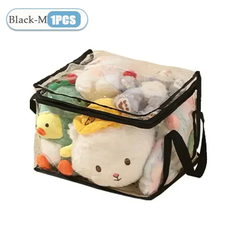 1/3/5PCS Transparent Toy Storage Box Large Capacity Waterproof Dustproof Folding Organizer Bag for Home Closet Bedroom Supplies