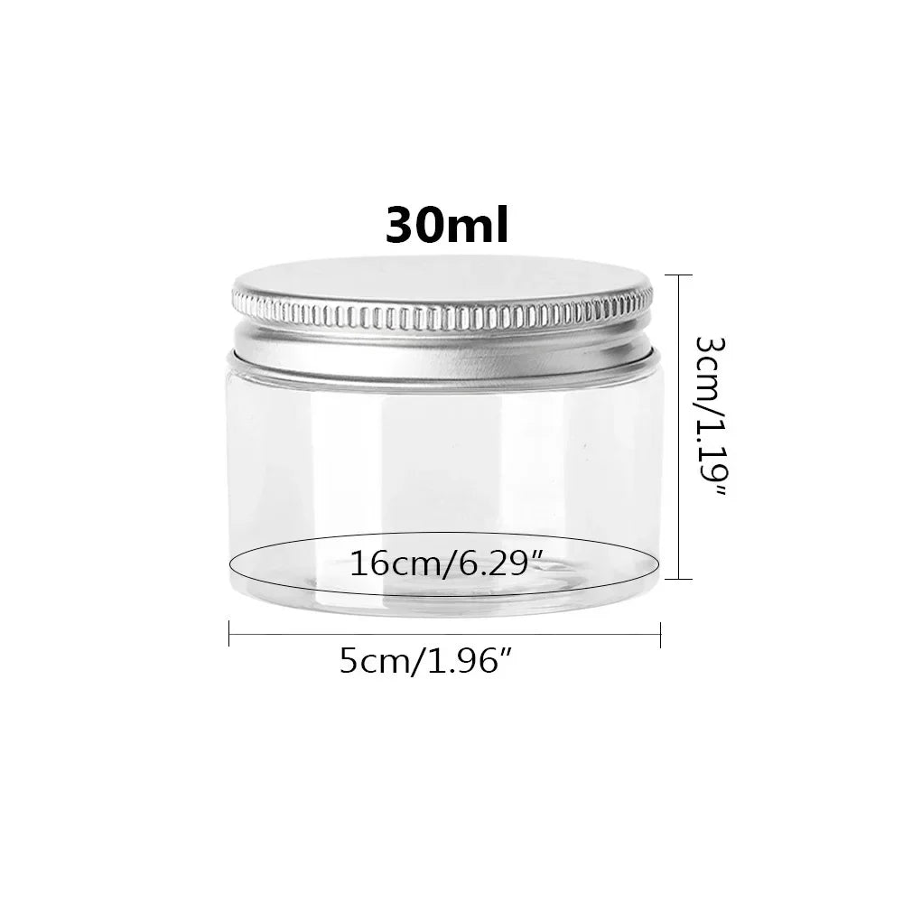 1/5/10pcs 20-250ml Aluminum Lid Jar,Storage Jars With Lids Aluminum Round Canister Empty Plastic Cosmetic Food Travel Bottle Pot