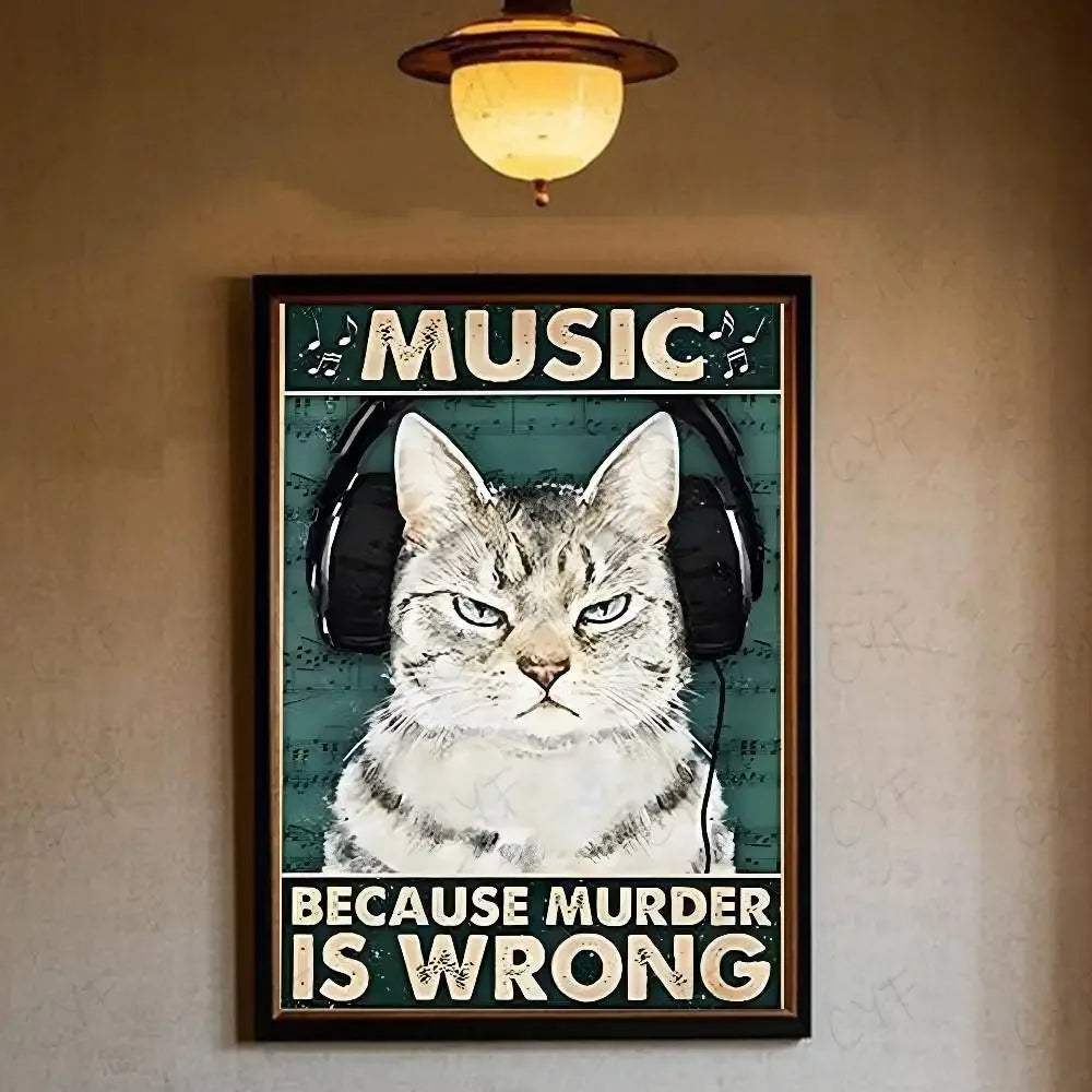 Interesting Cats And Quotes Poster HD art wall waterproof home living room bedroom bar aesthetic decoration