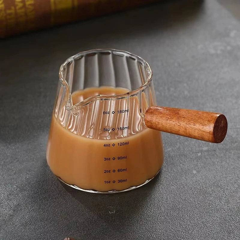 Striped Simplicity Handwork Small Milk Pot Heat-resistant Glass Exquisite Milk Cup Tea Dispenser Milk Pot Espresso Measuring Cup