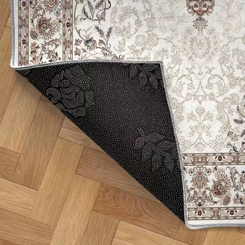 VIKAMA Light Luxury Bohemian Floral Carpet - Machine Washable, Suitable For Living Rooms, Bedrooms, Offices - Home Decoration