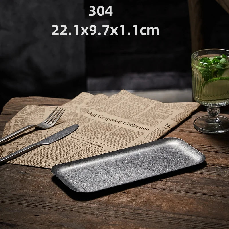 304 Stainless Steel Vintage Dessert Plate