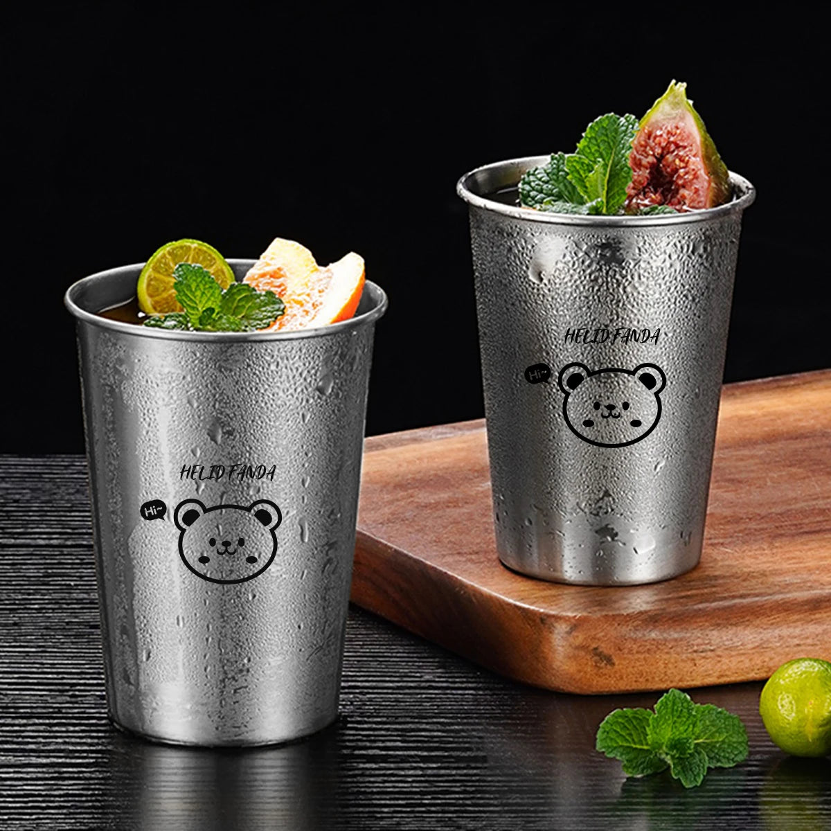 WORTHBUY 304 Stainless Steel Cup Stackable Metal Tumbler Cups Portable Durable Drinking Cup Beer Cup Milk Coffee Mug Drinkware