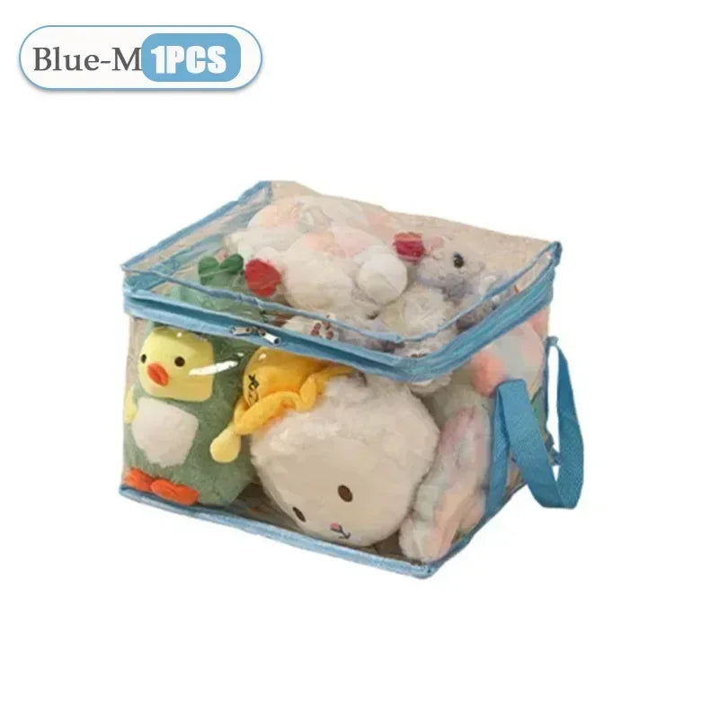 1/3/5PCS Transparent Toy Storage Box Large Capacity Waterproof Dustproof Folding Organizer Bag for Home Closet Bedroom Supplies